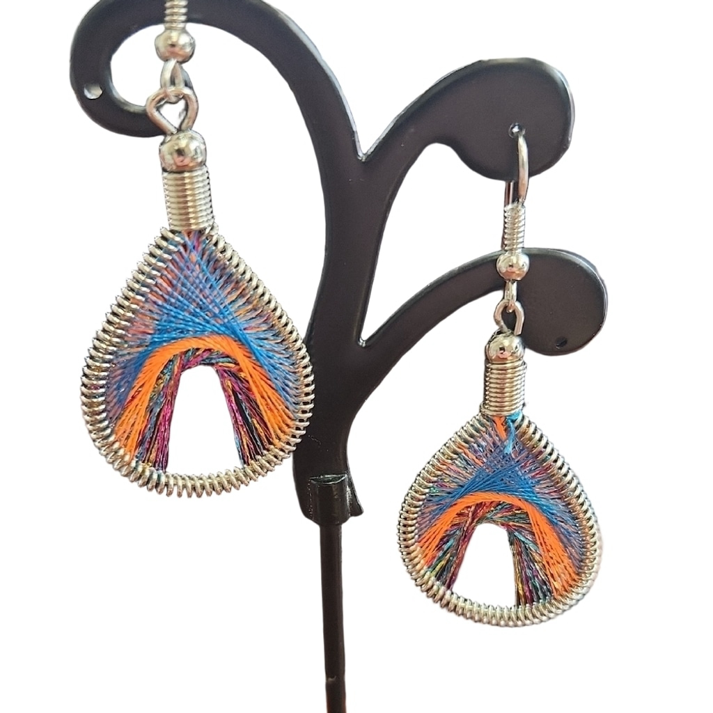 Spirit Of Nature Thread Woven Teardrop Earrings